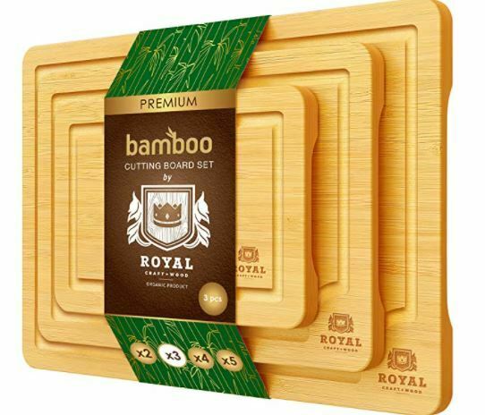 how to cut a pear: Bamboo Cutting Board Set